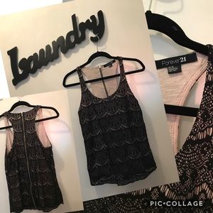 M black lace tank top